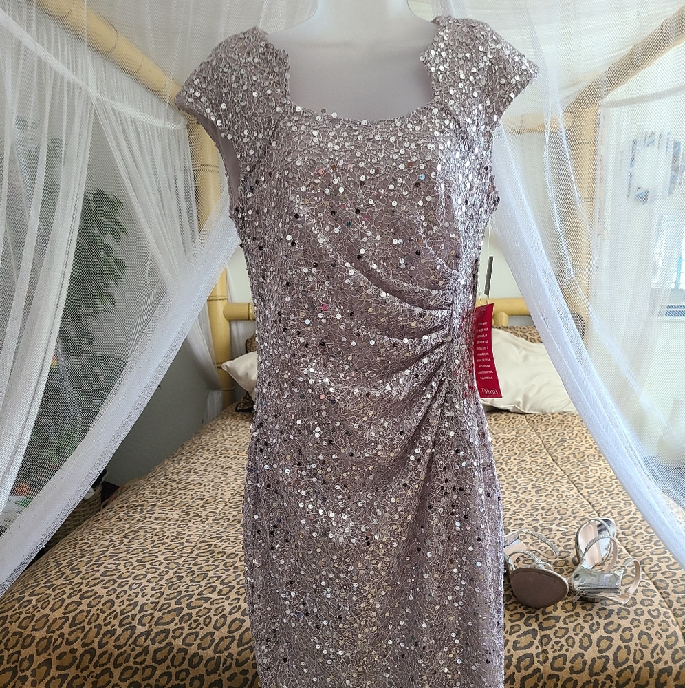 Tahari ASL Sequin Lace Dress - Picture 10 of 15